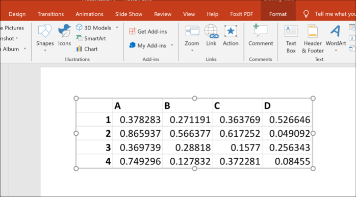 PowerPoint'te nesne olarak Excel verileri