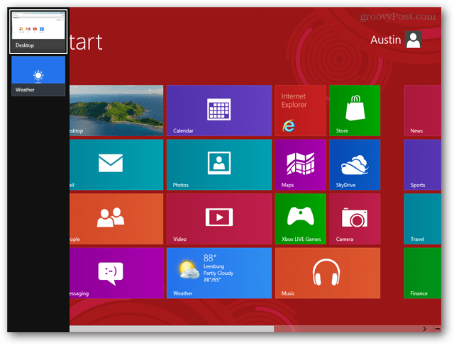 Klavye ile Windows 8 Uygulamaları Arasında Hızlı Değiştirme