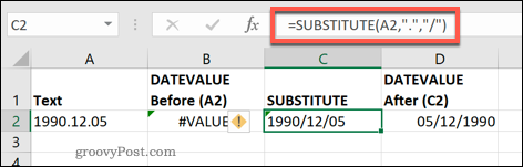 Excel'deki SUBSTITUTE işlevi
