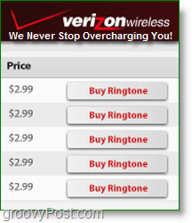 Kendi zil seslerinizi yapın -Verizon her biri 3 $ ücret! Harika Değil