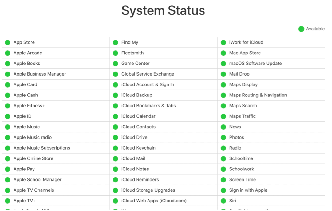 İCloud Sorunlarını Düzeltin: iCloud Sistem Durumu
