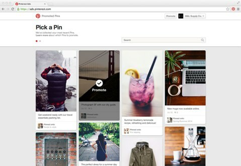 Pinterest, Tanıtılan Pin kampanyalarınız için resmi ve anahtar kelimeleri seçmenize olanak tanır. 