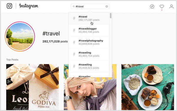 Belirli Instagram hashtag aramaları için, farklı kullanıcılar farklı içerik sonuçları görebilir.
