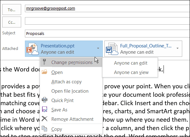 Office 2016 Önizleme: Outlook'ta Modern Ekleri Kullanma