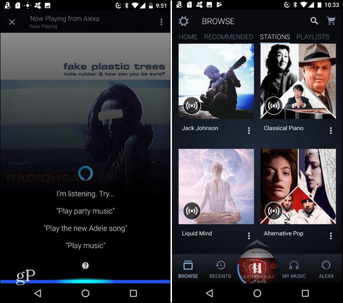 Android veya iOS için Amazon Müzik Uygulamasında Ahizesiz Kontrol için Alexa'yı kullanın