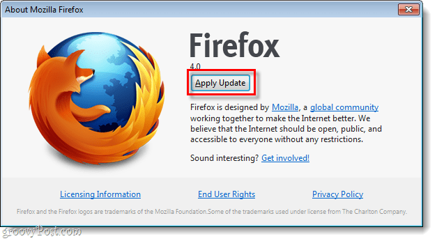 Firefox 4 güncellemeyi uygula