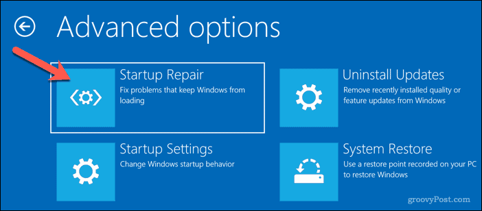 Windows 10'da Otomatik Onarımı Çalıştırma