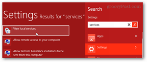 windows 8 hizmetleri ek
