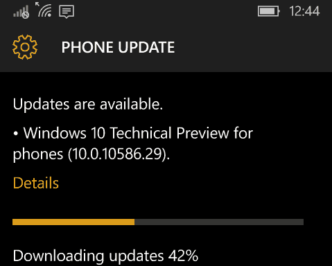 Windows 10 Mobile Güncellemesi