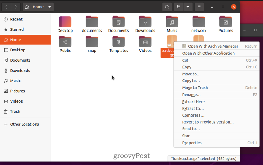 GUI kullanarak linux'ta gz dosyası nasıl çıkarılır