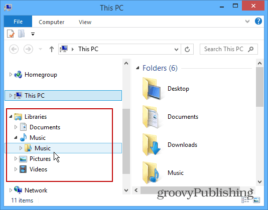 Windows 8.1 İpucu: Dosya Gezgini'nde Kitaplıkları Geri Getirin