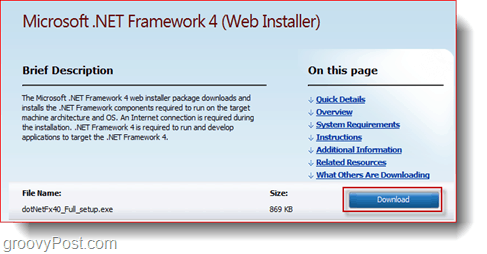 microsoft.net framework'ü güncelleyin