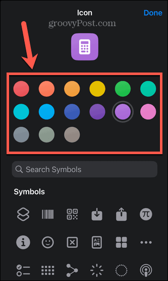 iphone kısayol simgesi rengi
