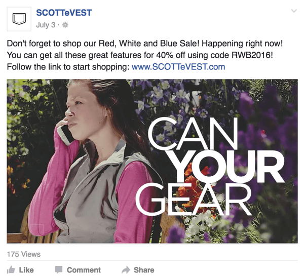 scottevest facebook video reklamı