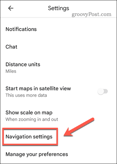 Google Haritalar navigasyon ayarlarını aç