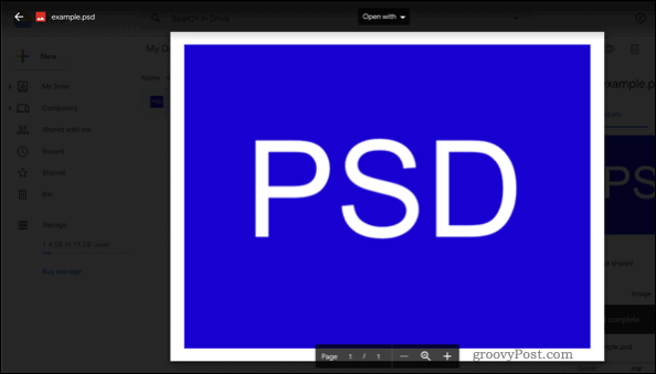 Google Drive'da PSD dosyası açma
