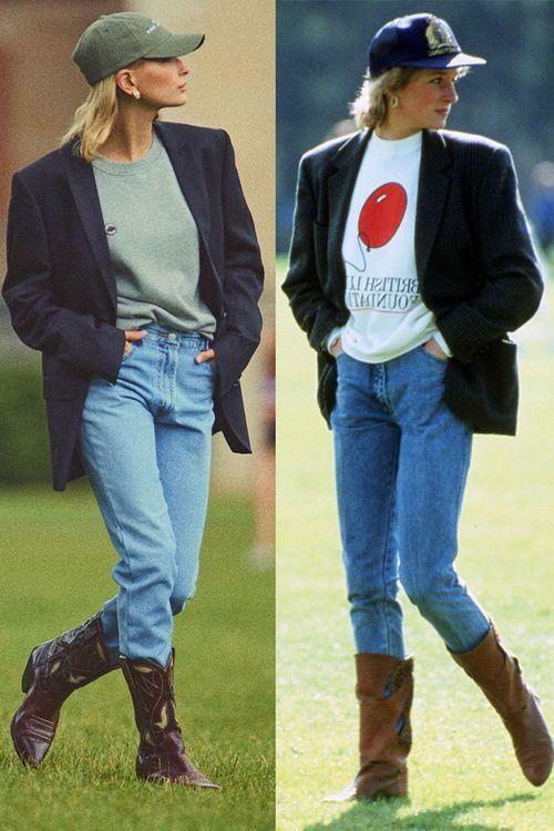 Prenses Diana ilhamlı kovboy çizme kombini