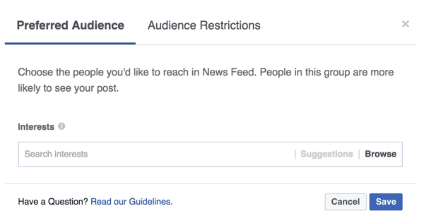 Facebook yayınınızla ulaşmak istediğiniz kişileri yansıtan ilgi alanı etiketleri ekleyin.