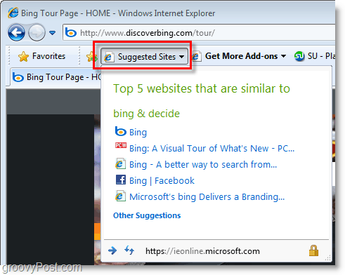 Internet Explorer 8 - önerilen siteler sinir bozucu!