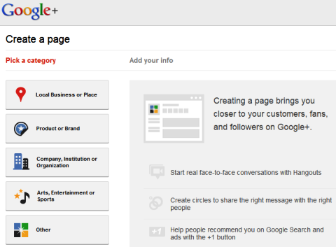 Google+ Sayfaları - Bir Sayfa Oluşturun