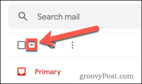 Gmail Tüm E-posta Ekstra Seçeneklerini Seç Düğmesi