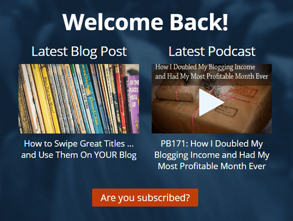 ProBlogger, ziyaretçileri bloglarına geri döndürdüğünü hatırlar.