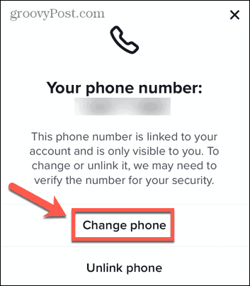 tik tok telefon numarası değiştirme