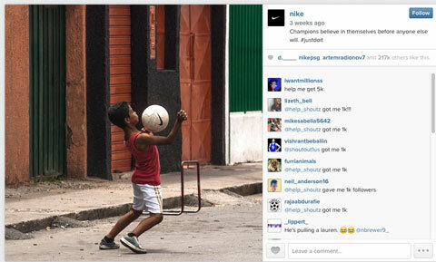 #justdoit hashtag ile nike dünya kupası instagram görüntüsü