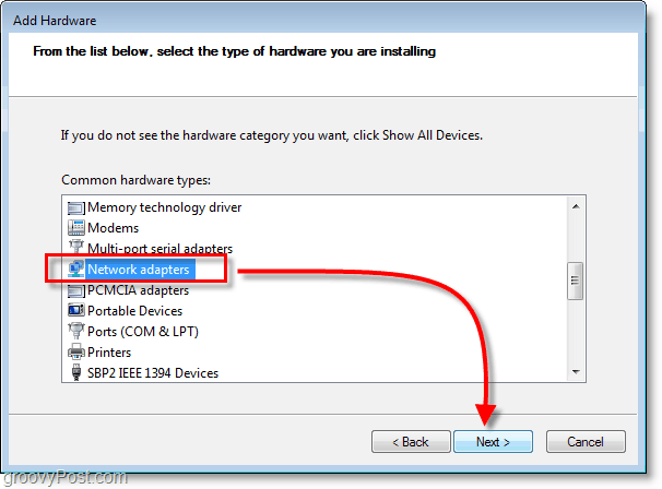 Windows 7 Ağ Ekran Görüntüsü - ağ bağdaştırıcılarını seçin
