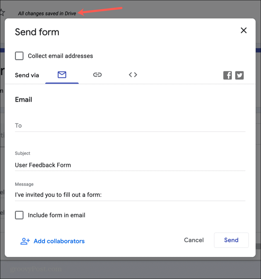 Google Formlar Formunuzu Gönderin