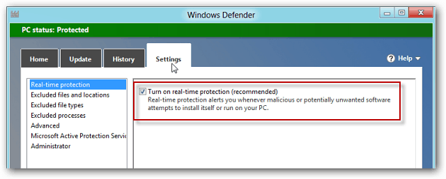 Windows 8'deki Windows Defender, MSE'yi içerir