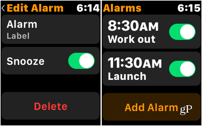 Alarm Apple Watch'u Sil