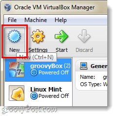 Virtualbox'ta yeni bir VM yapın