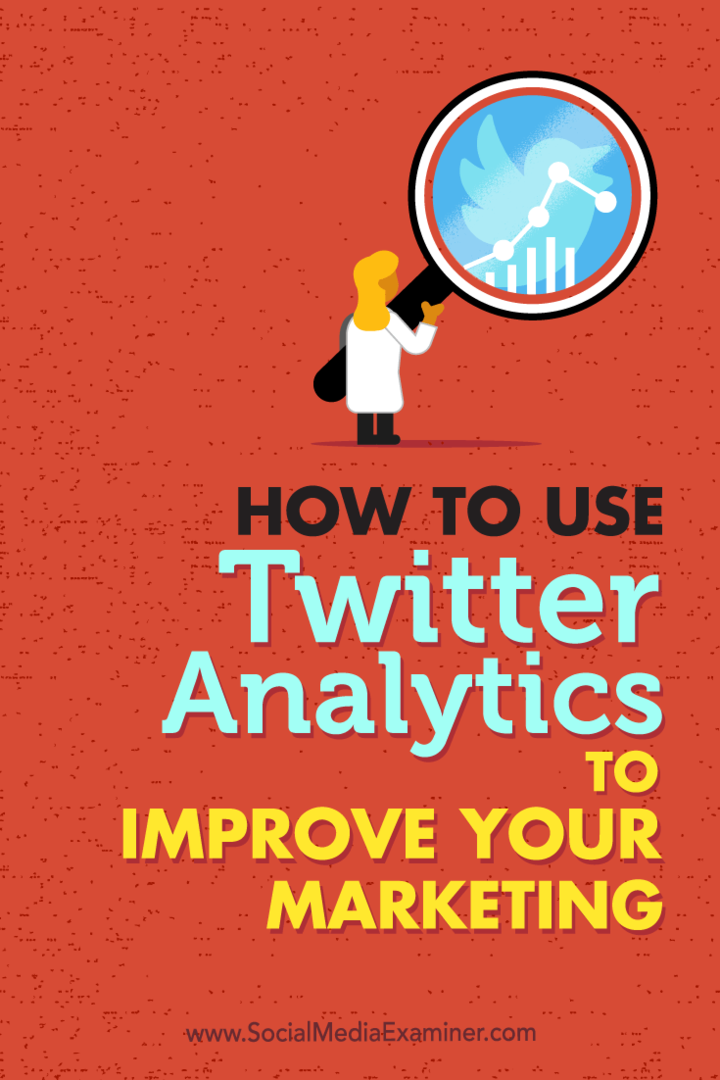 Pazarlamanızı İyileştirmek için Twitter Analitiğini Nasıl Kullanabilirsiniz by Nicky Kriel Sosyal Medya İnceleyicisinde.