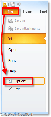 Office 2010 tercihlerini ve seçeneklerini başlat