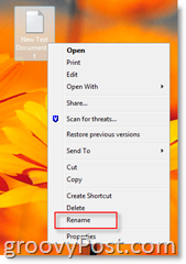 Windows Vista'da bir dosyayı yeniden adlandırma:: groovyPost.com