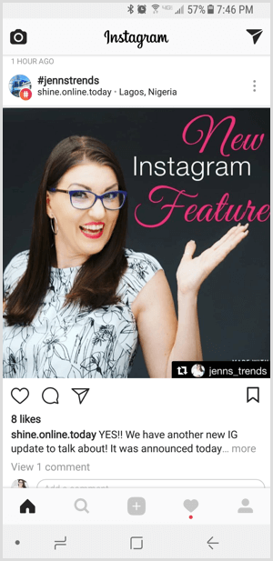 Instagram markalı hashtag'i takip edin