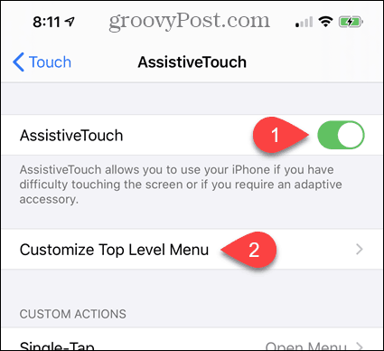 İPhone Ayarlarında AssistiveTouch'ı açma