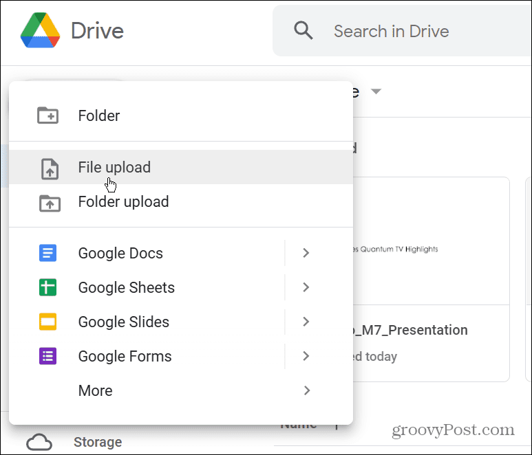PPTX'i Google Drive'a yükleyin