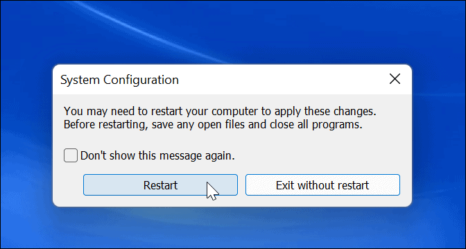 Windows 11'i yeniden başlatın