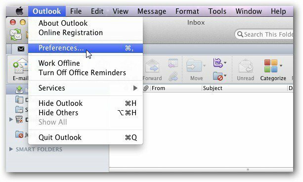 Outlook Mac Tercihleri