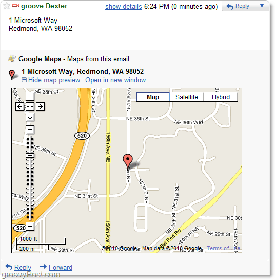 Gmail'de google maps 