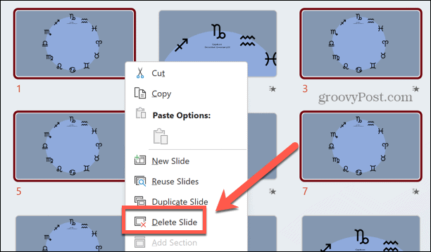 powerpoint silme slaytı