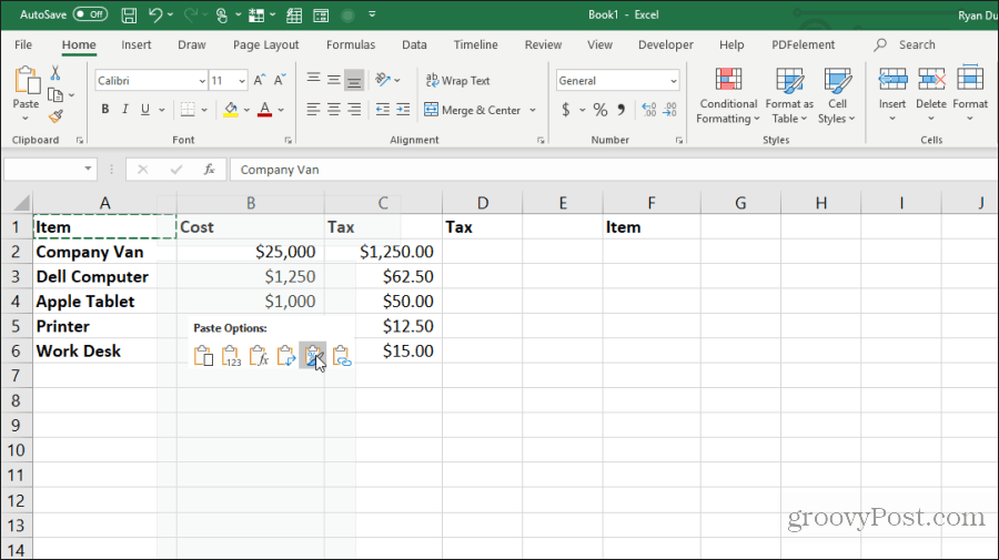 Excel'de kopya biçimlendirme