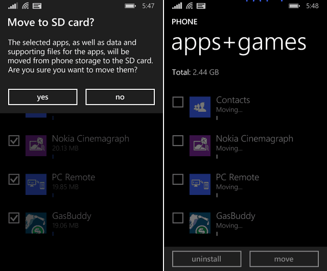Windows Phone 8.1 İpucu: Uygulamaları ve Oyunları SD Karta Taşıyın
