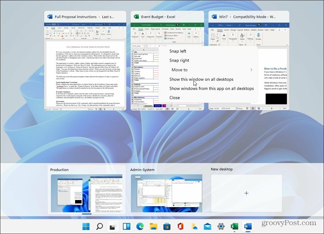 Sanal Masaüstleri Windows 11