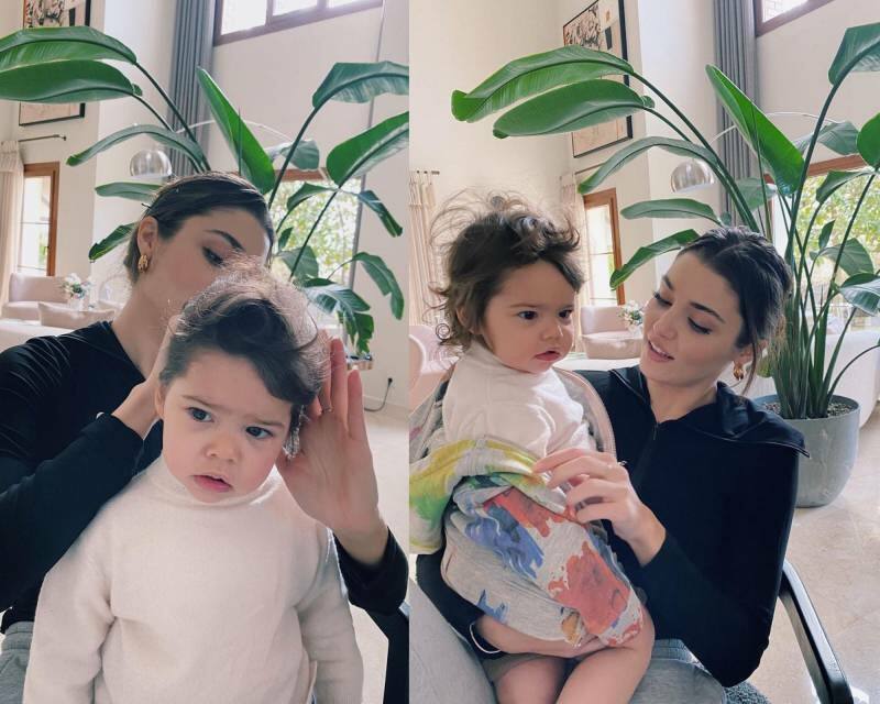 Hande Erçel yeğeni Mavi ile sosyal medyayı salladı!