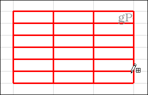 Excel'de bir sınır ızgarası çizin