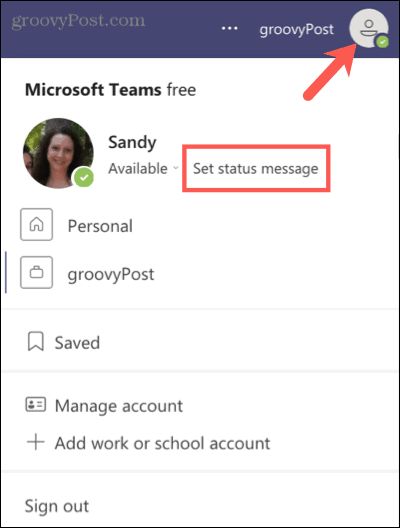 Microsoft Teams'de bir durum mesajı ayarlayın