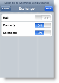 Apple iPhone ve iPod Touch ActiveSync Exchange ile Mail Sync'i Devre Dışı Bırak